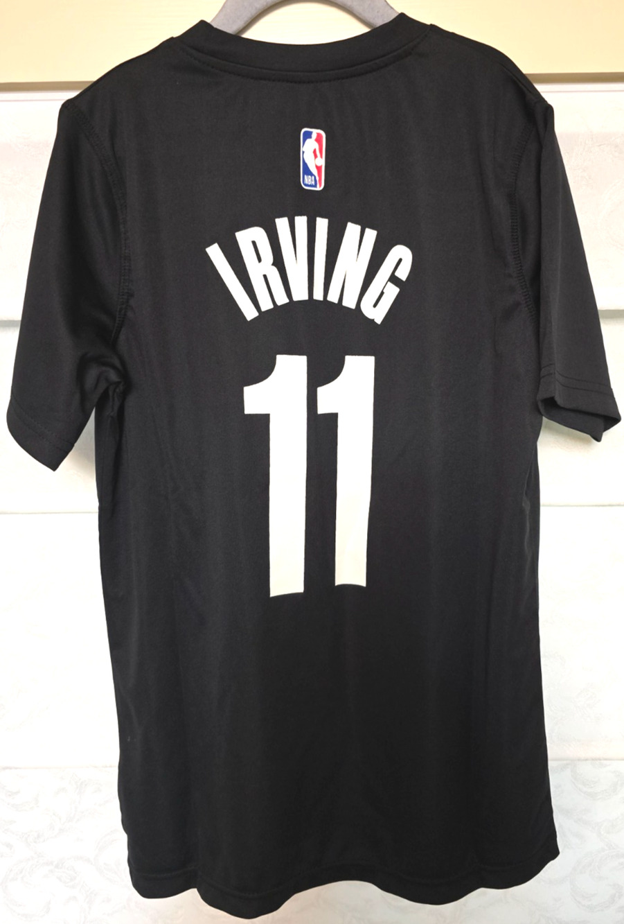 Kyrie Irving Brooklyn Nets Shirt Youth Medium 10/12 Black NBA Jersey Tee NWT NEW